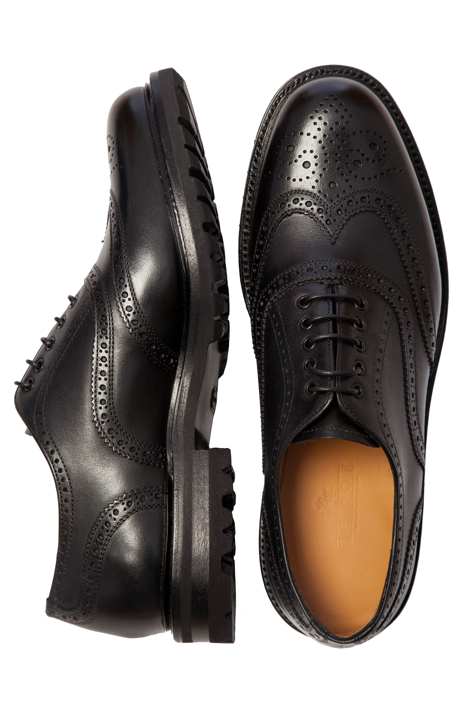 Elegant Men's Oxford Black Leather Shoes - Tudor Tailor