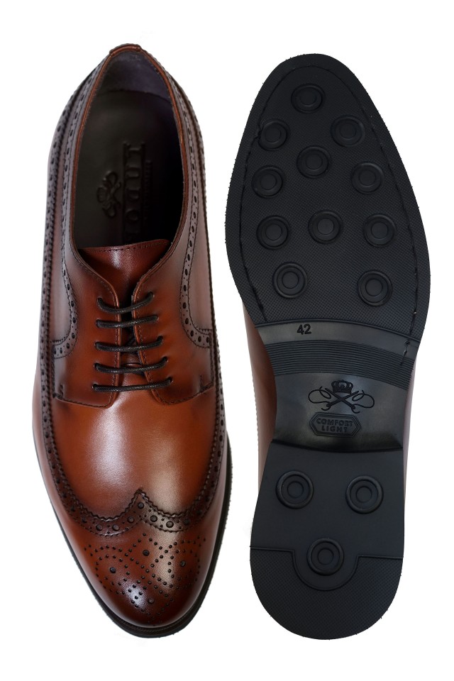 MED BROWN DERBY BROGUE SHOES