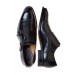 Double Monk Black Shoes
