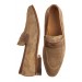 Beige suede loafers shoes